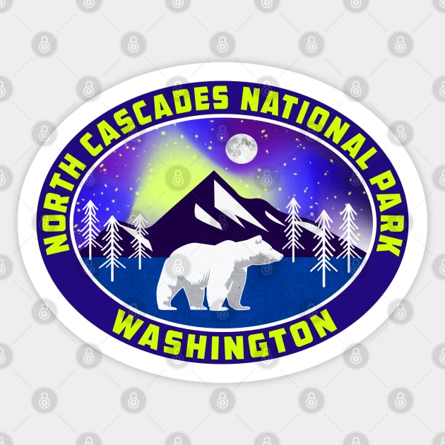 North Cascades National Park Washington Bear Sticker by TravelTime